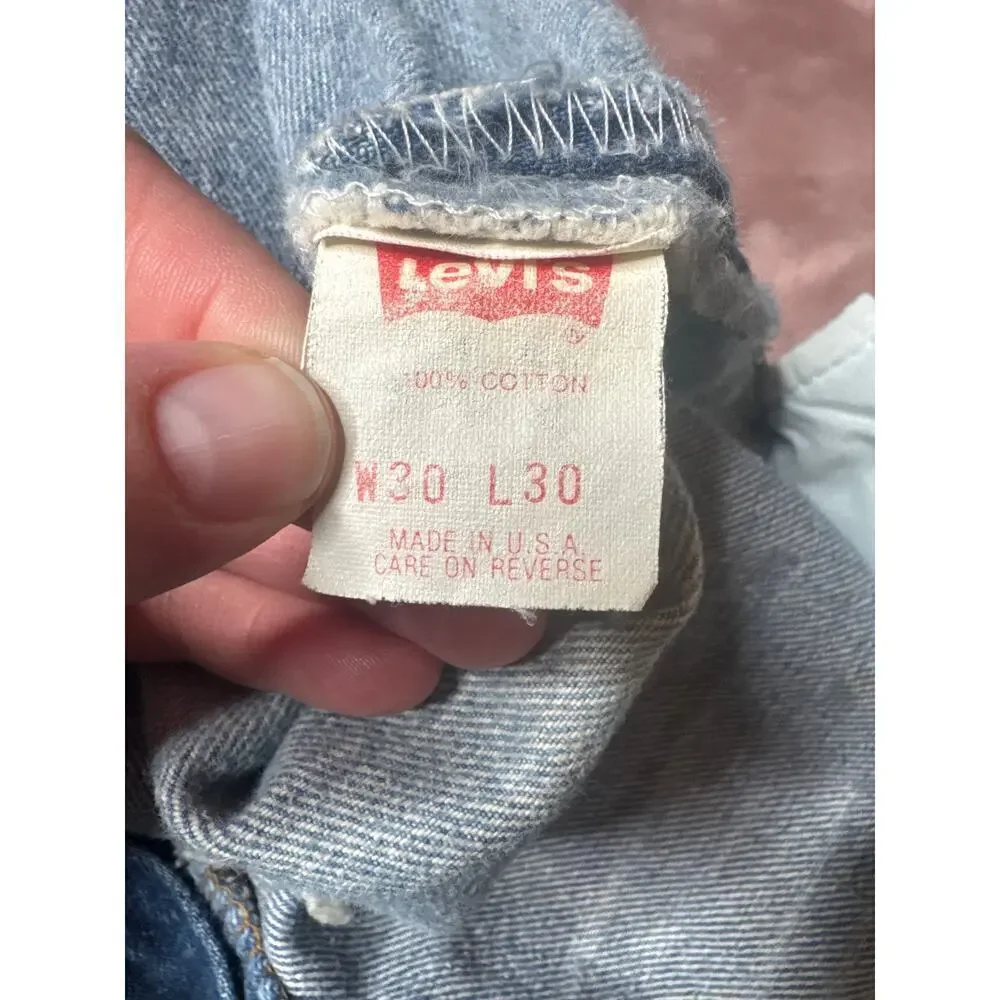 Vintage 1992 Levi’s 501 USA Made Jeans 30x30 Distressed Workwear Fade